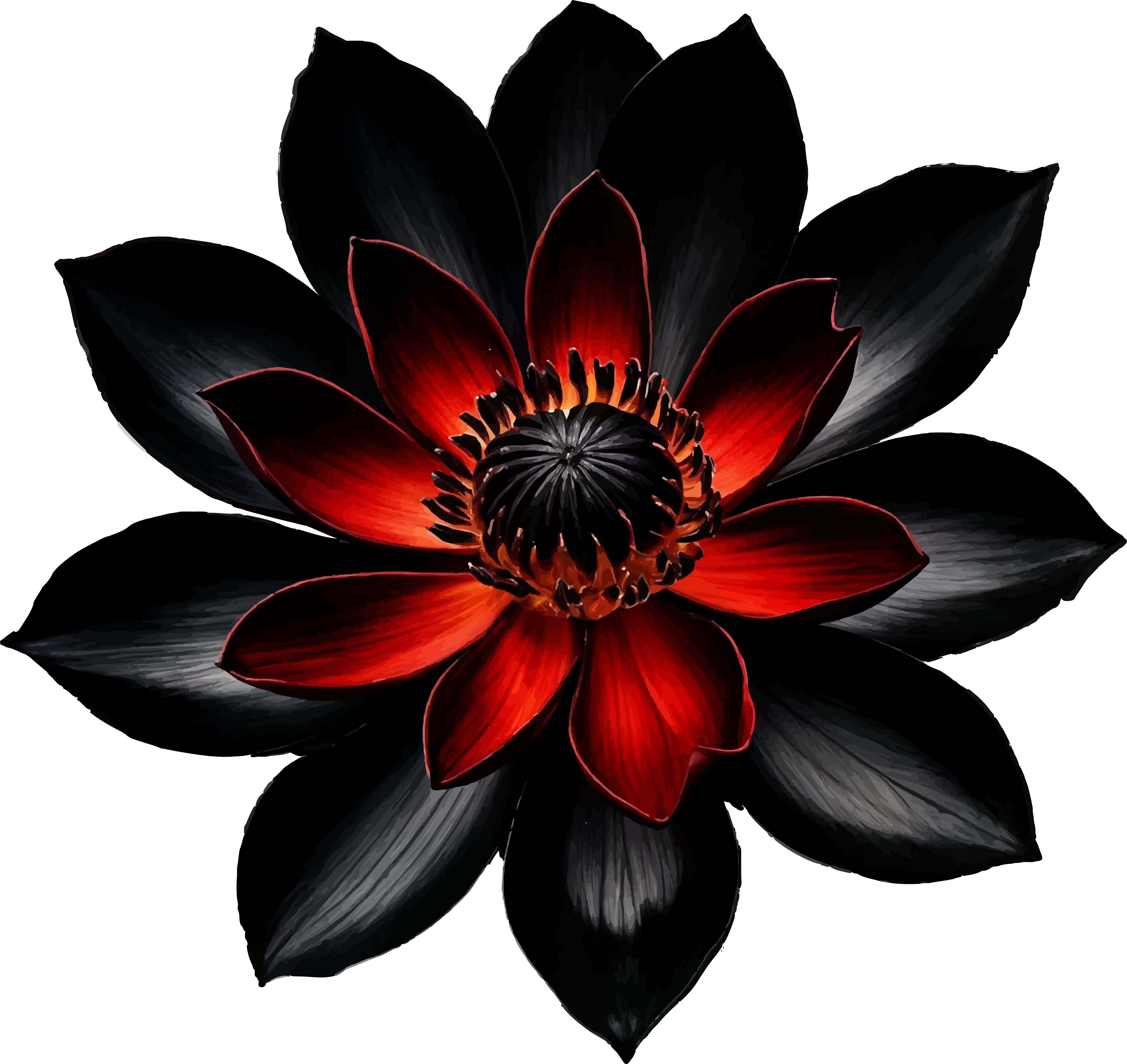 Black and red lotus